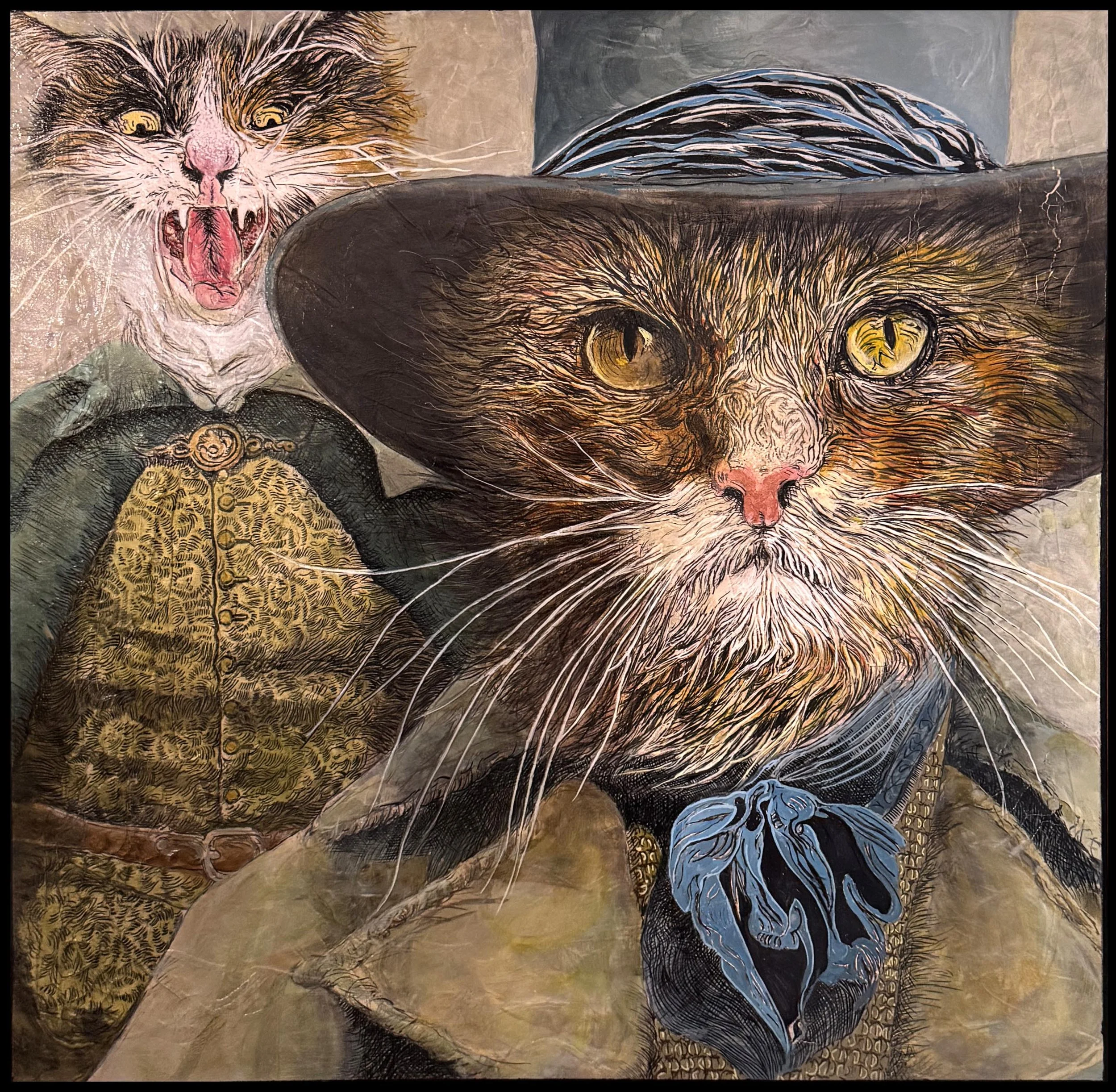 パトリックフーセ　リトグラフ　ネコ Catworks